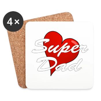 super dad - Coasters (set of 4) - white - Front
