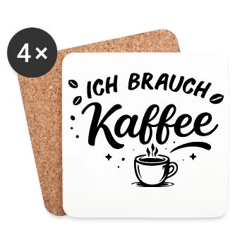 Ich brauch kein plan ich brauch Kaffee - Untersetzer (4er-Set) - Weiß - Vorne