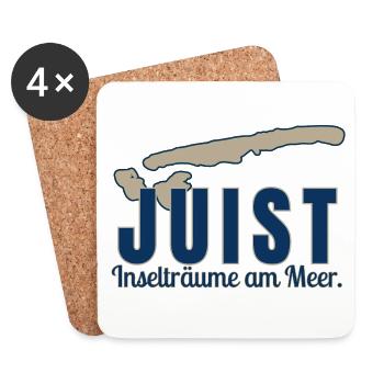 Juist -  Inselträume am Meer - Untersetzer (4er-Set) - Weiß - Vorne