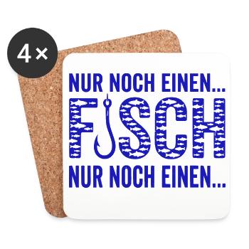 T-shirt de pêcheur, juste un poisson de plus, sweat à capuche, tasse - Dessous de verre (lot de 4) - blanc - Devant