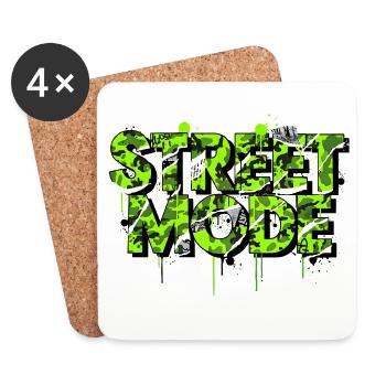 Street fashion lettering with camouflage pattern - Coasters (set of 4) - white - Front