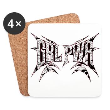 GRLPWR for women in the tuning scene - Coasters (set of 4) - white - Front