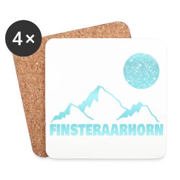 Alpinisme Finsteraarhorn - Dessous de verre (lot de 4) - blanc - Devant