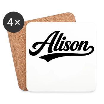 Alison name first last family - Coasters (set of 4) - white - Front