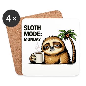 Sloth Mode Monday Coffee - Coasters (set of 4) - white - Front