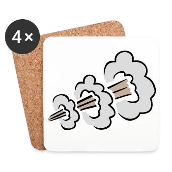 Explosion bruyante de pets Humour Toilet Nuage comique - Dessous de verre (lot de 4) - blanc - Devant