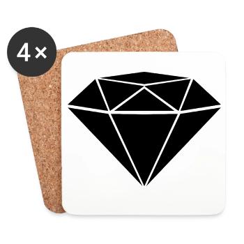 Diamant - Untersetzer (4er-Set) - Weiß - Vorne