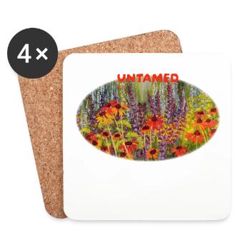 Indompté - Prairie vibrante d’échinacées sauvages - Dessous de verre (lot de 4) - blanc - Devant