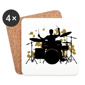 Drummer Schlagzeug Geschenk für Schlagzeuger - Untersetzer (4er-Set) - Weiß - Vorne