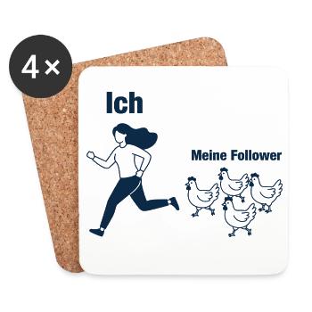 Hühner Bäuerin Landwirtin Ich und Meine Follower - Untersetzer (4er-Set) - Weiß - Vorne