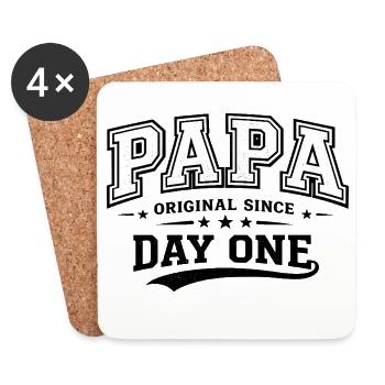 Dad College Statement in Vintage Lettering - Coasters (set of 4) - white - Front