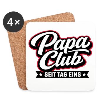 Papa Club seit Tag Eins stolze Vaterliebe - Untersetzer (4er-Set) - Weiß - Vorne
