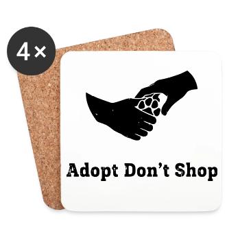 Adopt Don’t Shop Paw Fist Check - Dessous de verre (lot de 4) - blanc - Devant