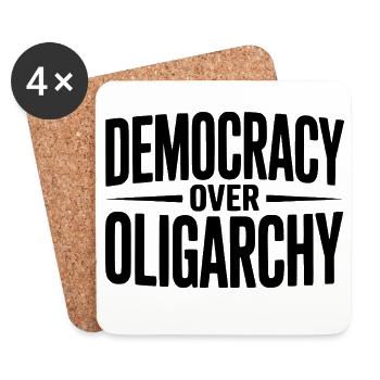 La démocratie sur l’oligarchie - Dessous de verre (lot de 4) - blanc - Devant