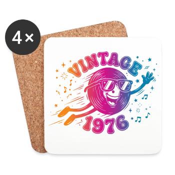 Vintage 1976 - Untersetzer (4er-Set) - Weiß - Vorne