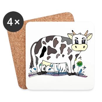 Cow - Coasters (set of 4) - white - Front