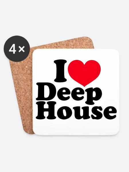 I Love Deep House - Coasters (set of 4) - white