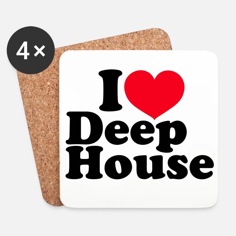 I Love Deep House - Untersetzer (4er-Set) - Weiß