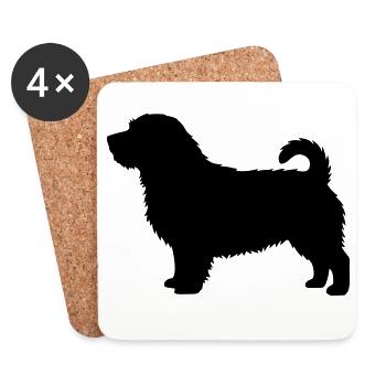 Silhouette du Norfolk Terrier - Dessous de verre (lot de 4) - blanc - Devant