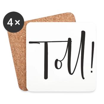 Great – Calligraphy Text Design - Coasters (set of 4) - white - Front