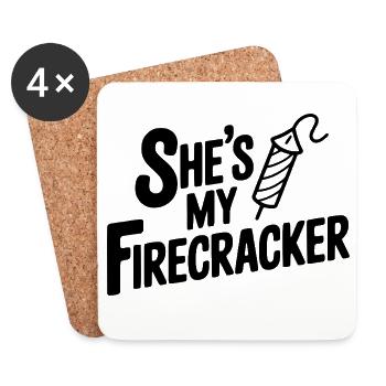She's My Firecracker - Coasters (set of 4) - white - Front