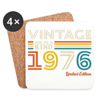 1976 Vintage Rétro Cadeau D’anniversaire - Dessous de verre (lot de 4) - blanc - Devant