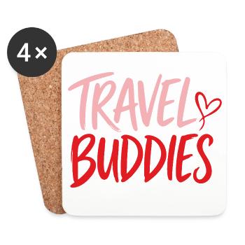 Travel Buddies - Untersetzer (4er-Set) - Weiß - Vorne