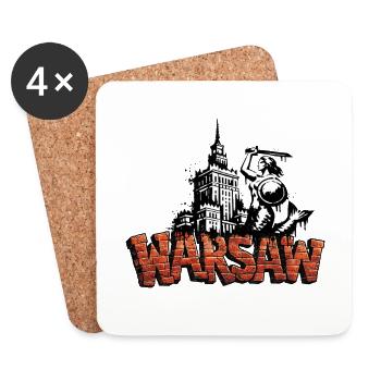 Warschauer Schablonenkunst - Untersetzer (4er-Set) - Weiß - Vorne