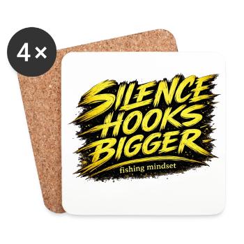 Silence Hooks – Bigger Angel-Mindset-Design - Untersetzer (4er-Set) - Weiß - Vorne