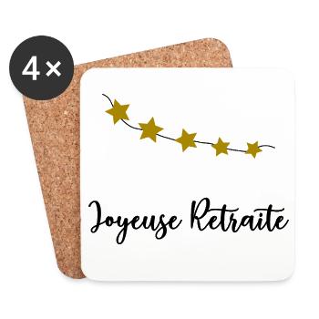 JOYEUSE RETRAITE. RETRAITE. RETRAITEE. RETRAITE - Dessous de verre (lot de 4) - blanc - Devant