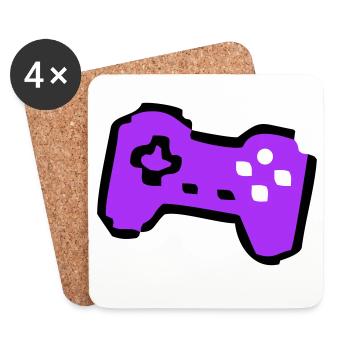  Schräger Retro Controller Gamer - Untersetzer (4er-Set) - Weiß - Vorne