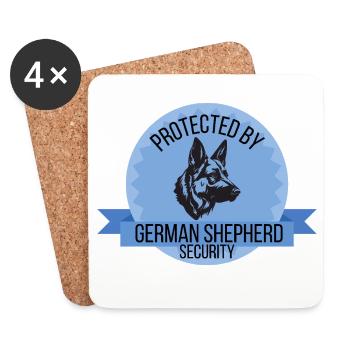 Protected By German Shepherd Security - Coasters (set of 4) - white - Front