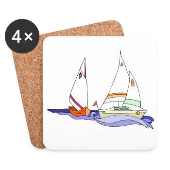 Sailboats - Coasters (set of 4) - white - Front