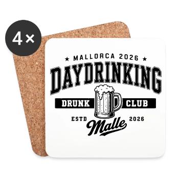 Malle 2026 Daydrinking Drunk Club Malle 2026 - Untersetzer (4er-Set) - Weiß - Vorne