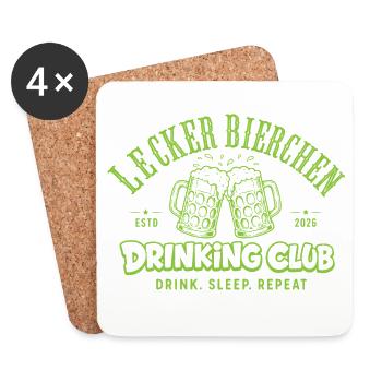 Club de Bière Délicieuse | Malle Daydrinking - Dessous de verre (lot de 4) - blanc - Devant