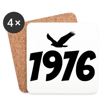 Graphique Eagle vintage 1976 - Dessous de verre (lot de 4) - blanc - Devant