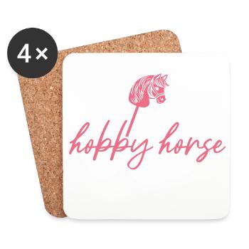 Manger Sommeil Répéter le cheval de loisir - Cavalier - Dessous de verre (lot de 4) - blanc - Devant