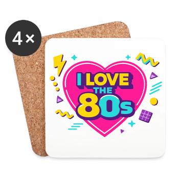 Disco Party 80s 80s - Coasters (set of 4) - white - Front
