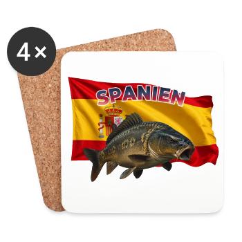 Karpfen Angeln Spanien - Angel Design - Untersetzer (4er-Set) - Weiß - Vorne