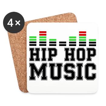 Hip Hop Music - Coasters (set of 4) - white - Front