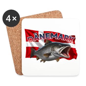 Forelle Angeln Dänemark - Fisch Motiv - Untersetzer (4er-Set) - Weiß - Vorne