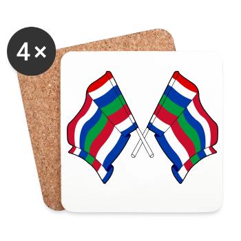 Gekreuzte Schier-Flaggen – Island Pride - Untersetzer (4er-Set) - Weiß - Vorne