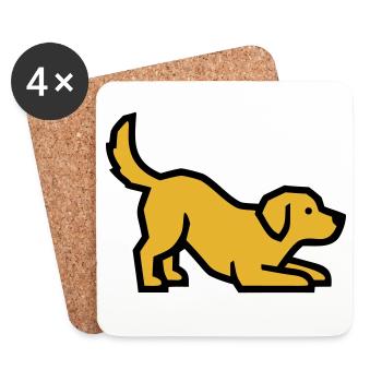 Spielender Hund Golden Retriever Labrador Welpe - Untersetzer (4er-Set) - Weiß - Vorne