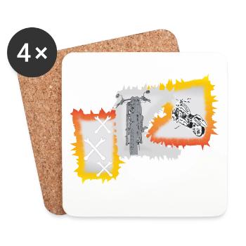 Motorcycle Workshop Motorcyclist Mechanic - Coasters (set of 4) - white - Front