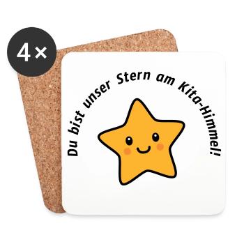 Abschied Geschenk für die Erzieherin in der Kita - Untersetzer (4er-Set) - Weiß - Vorne