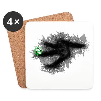 Soccer Soccer Player Ball Art - Coasters (set of 4) - white - Front