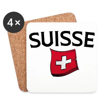 Suisse Suisse Suisse  - Dessous de verre (lot de 4) - blanc - Devant
