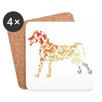 Vintage Dog Sketch - Coasters (set of 4) - white - Front