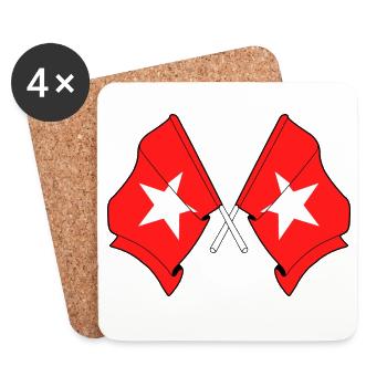 Les Doubles Drapeaux de Maastricht - Dessous de verre (lot de 4) - blanc - Devant