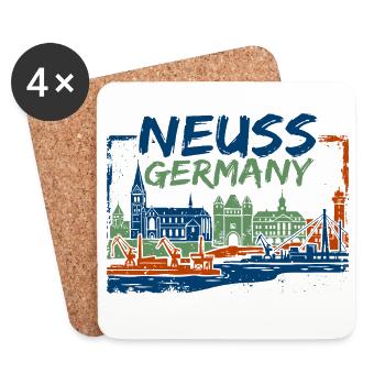 Neuss Germany Skyline Harbor and Cathedral - Untersetzer (4er-Set) - Weiß - Vorne